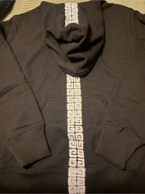Givenchy Black Logo-Tag Hooded Sweatshirt